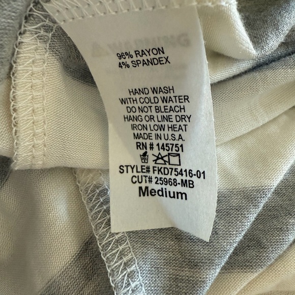 Fantastic Fawn Gray Stripe One Shoulder Mini Dress NWT Women’s size Medium - Picture 9 of 9